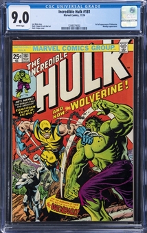 1974 Marvel Comics "Incredible Hulk" #181 - (First full Appearance of Wolverine) - CGC 9.0 White Pages 